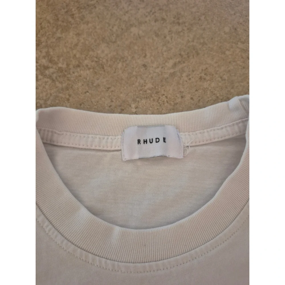 Rhude Sunset Mountain Logo T-Shirt White Men's - Large - Picture 5 of 11